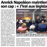 Annick Napoléon maintient son cap: "J'irai aux législatives"