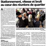 Stationnement vitesse et bruit au coeur des réunions de quartier