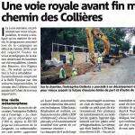 Une voie royale avant fin mai chemin des Collières