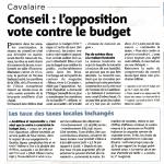 Conseil : l'opposition vote contre le budget