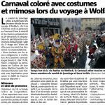 Carnaval coloré avec costumes et mimosa