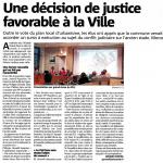 Une décision de justice favorable à la Ville