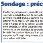 Sondage : précisions