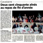 Deux cent cinquantes aînés au repas de fin d'année