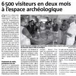 6500 visiteurs en deux mois à l'espace archéologique