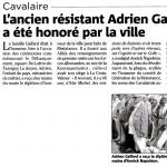 L'ancien résistant Adrien Galfard a été honoré par la ville